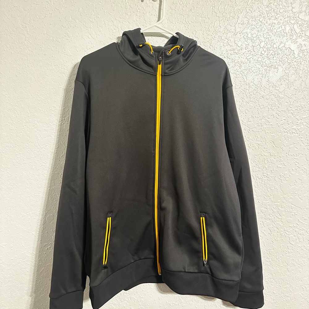 Tek Gear Charcoal Hoodie with Yellow Highlights